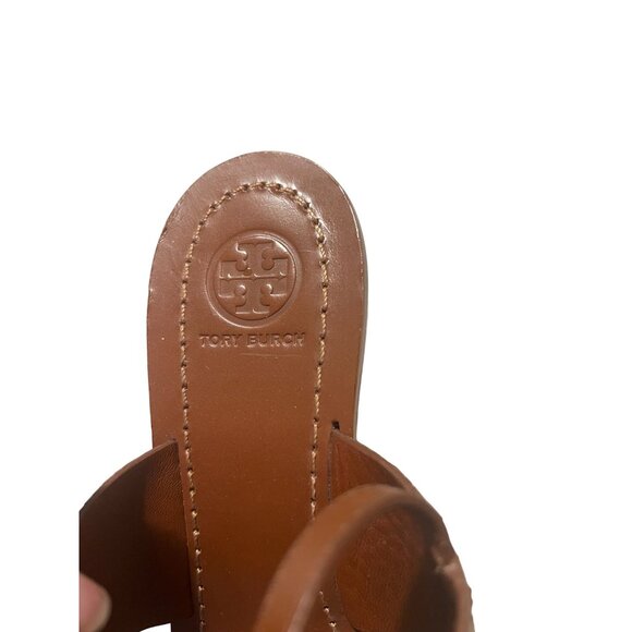 Tory Burch Heeled Open Toe Sandals Women's Size 9.5 M Leather Sole Leather Upper - Picture 10 of 10